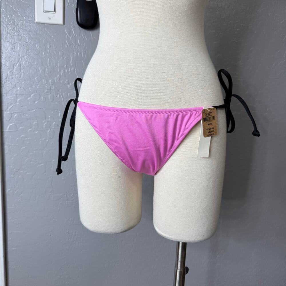 Pink Victorias Secret Side Tie Cheeky Two Toned Bikini Bottom, Orange/Pink, M